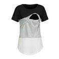 thumbnail image 1 of gakvov Maternity Shirt For Women Short Sleeve Crew Neck Color Block Breastfeeding Nursing Tops Pregnancy Pullover Shirt, 1 of 4