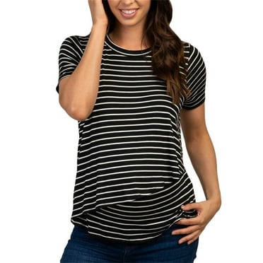 gakvbuo Maternity Shirts For Pregnant Women Maternity Clothes Flowers Breastfeeding Short Sleeve Tops T-Shirt