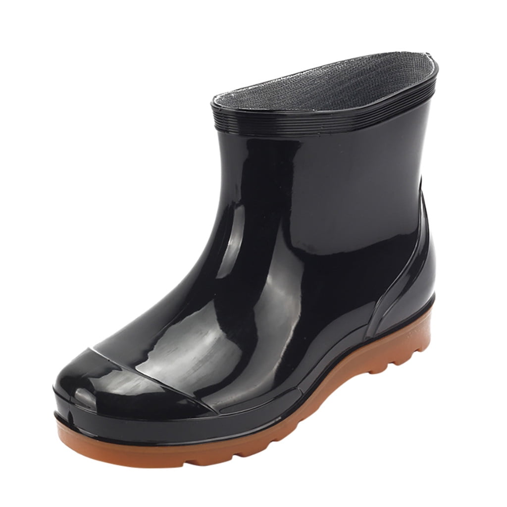 Brand New Mid-tube Rain Boots for Men Non-slip Thick Soled Work Water Shoes  Waterproof Casual Rain Boots Wellies