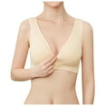 thumbnail image 1 of gakvbuo Sleeping Nursing Bras For Womens Wirefree Breastfeeding Women Feeding Plus Size Maternity Bras No Underwire Bra Button Front Openable Breathable Underwear Pregnant Bralette, 1 of 7