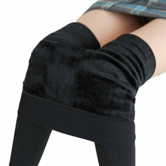 gakvov Winter Sherpa Fleece Lined Leggings for Womens High Waist Tights Stockings Perfect Legs Slim Fake Translucent Stretchy Fleece Pantyhose Classic Warming Thermal Tights Pants