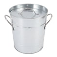 thumbnail image 1 of galvanized sheet and plastic composite ice bucket, bar accessories, ice bucket round with ice shovel galvanized sheet plastic beer chiller bar home 19.5x20.5x16cm easy to clean silver, 1 of 7