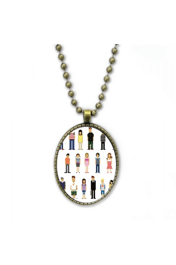 game characters pairs necklace vintage chain bead pendant jewelry collection