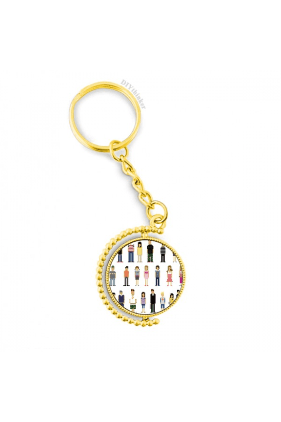 game characters pairs pixel metal connector key chain  accessory en keyholder