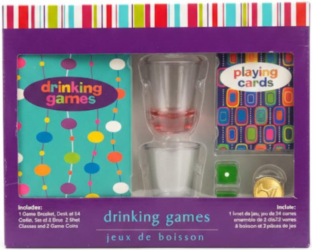 AMSCAN - Drinking Games Party Game Set with Playing Cards, Shot Glasses & Dice, Adult Game Night