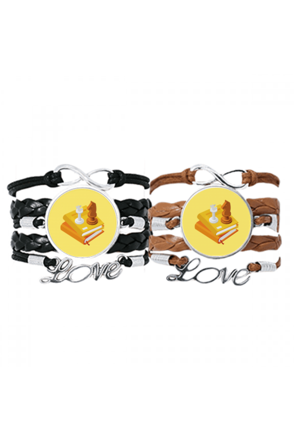 game entertainment chess book placement bracelet hand strap leather wristband double set