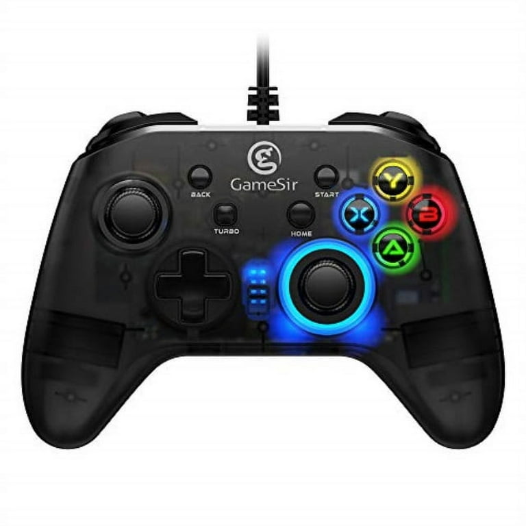 gamesir t4w pc controller wired game controller for windows 10/8.1/8/7 dual  shock game gamepad, usb gamepad with led backlight joystick vibration