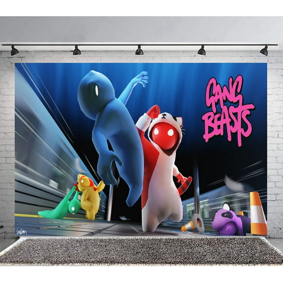gang beast Backdrop Banner Party Supplies Poster Movie Theme Background for Photography Birthday Decorations