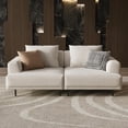 thumbnail image 1 of gaoyangjiaju Cream Fabric Sectional Sofa – Contemporary Upholstered Couch with Metal Legs for Living Room (66.1inch-2Seats), 1 of 6