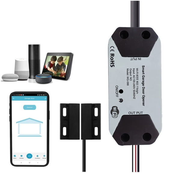 garage door opener wifi Smart WiFi Garage Door Opener Voice Control Remote Compatible with Home Assistant High Sensitivity Sensor Easy Installation Stable Signal
