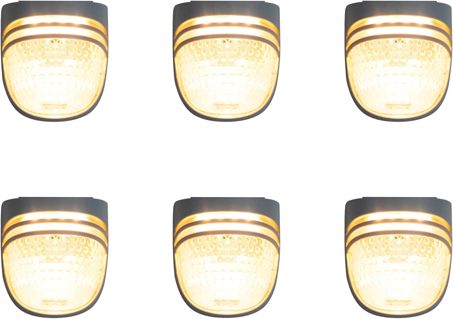 Dappled-Pebble Gray Outdoor Waterproof Solar LED Deck Light Pack