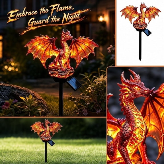 garden resin statue ground stake solar garden figurine outdoor statues figurine lights medieval gargoyle outdoor landscapes lighting halloween dragons decor front porch lawn yard path light