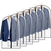 Behome 6 Pack Garment Bags for Hanging Clothes, 40 Suit Bags for Closet Storage and Travel, Dress Bags for Gowns Long, Black