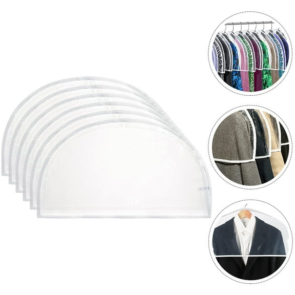 garment shoulder covers 6Pcs Clear Plastic Shoulder Clothes Covers Dust Protectors for Clothes Storage