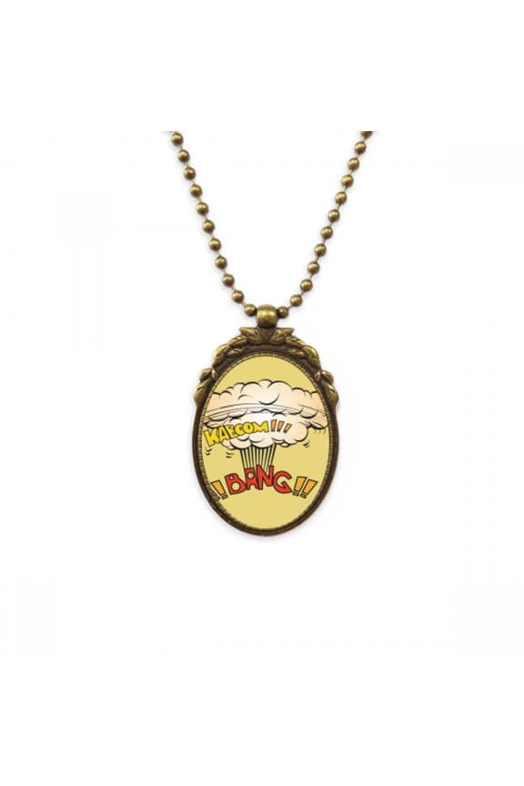 gas bang boom cloud antique necklace brass vintage pendant keychain