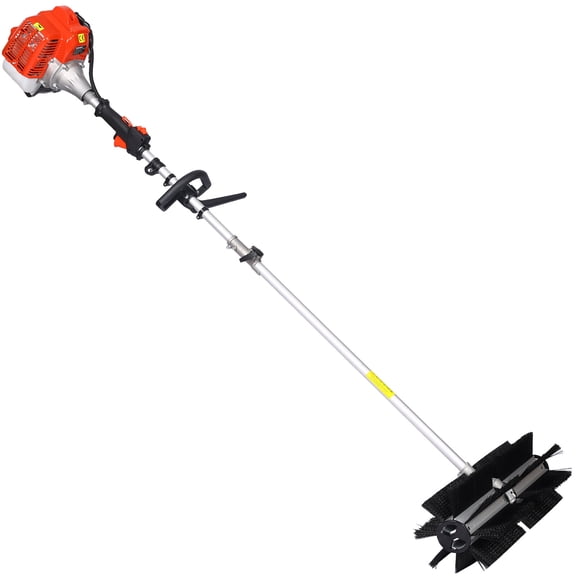 gasoline powered snow sweeper for driveways, 52cc 2 stroke broom brush 24x9 EPA certified