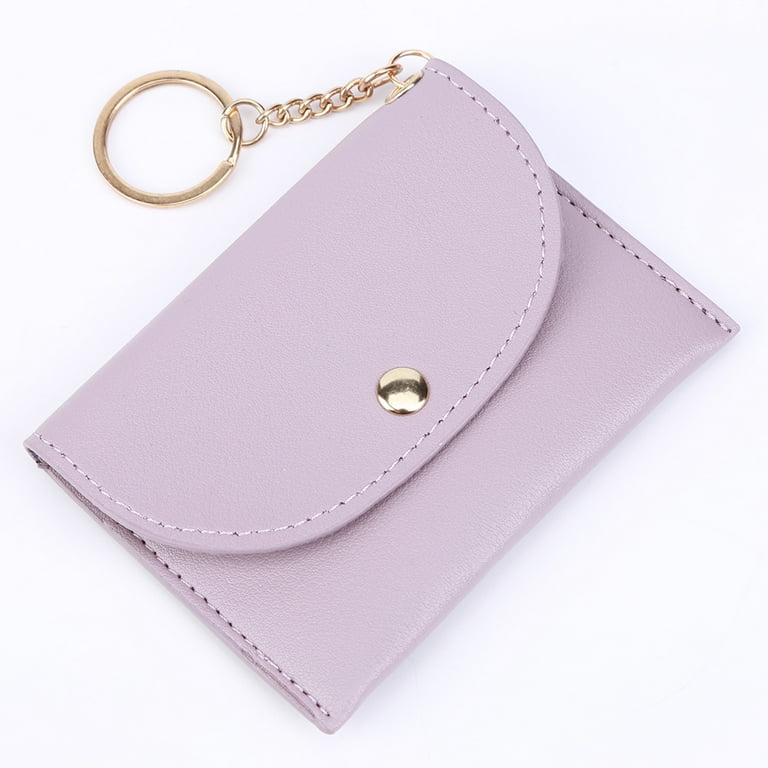 TBOLINE Women Wallets Multi slots Keychain Card Holder Leather Coin Purse Purple Walmart