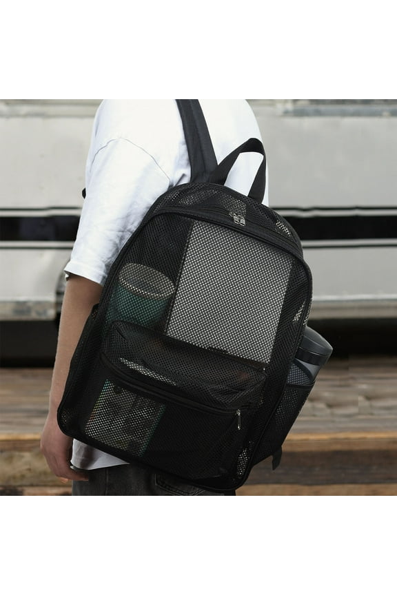 Transparent Mesh Backpacks Beach Bag Extra Large Pool Mesh Backpack Large Beach Backpack For Beach Picnic Shopping Camping Grocery