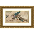 thumbnail image 1 of Ōgata Gekkō 14x9 Gold Ornate Wood Frame and Double Matted Museum Art Print Titled - The Fall of Port Arthur (1895), 1 of 4
