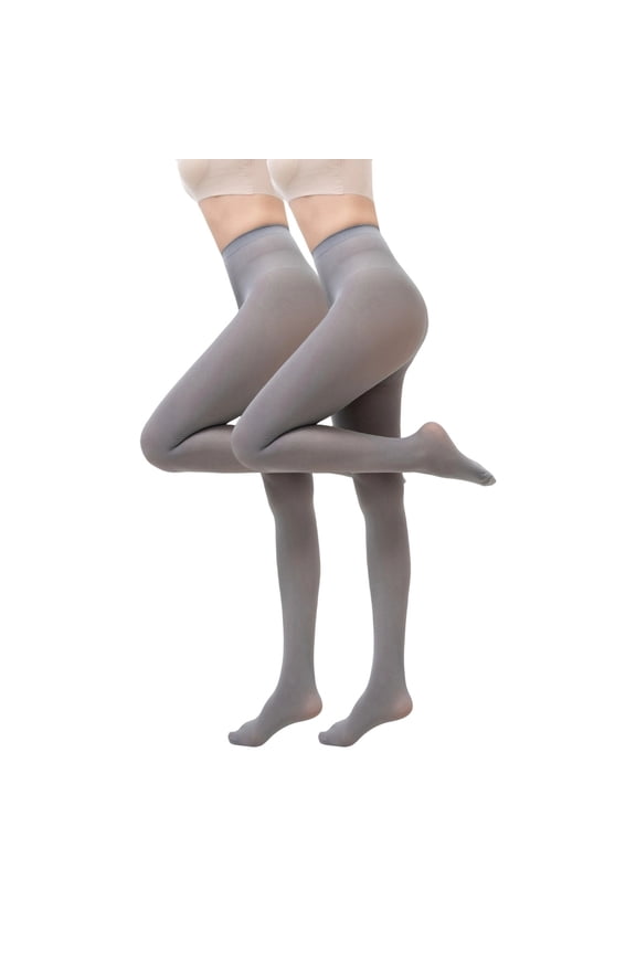 2PC Solid Color Footed Pantyhose Tights for Women Large Size High Waist Tights Soft Comfy Opaque Tights for Ladies