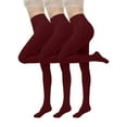 thumbnail image 1 of gbyLJF 3PC Women's Footed Pantyhose Tights Large Size Solid Color High Waist Tights Soft Comfy Opaque Tights for Ladies, 1 of 1