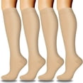 thumbnail image 1 of gbyLJF 4PC Women's Crew Socks Comfortable Workout Hiking Socks Solid Color Long Tube Socks, 1 of 2