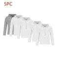 thumbnail image 1 of gbyLJF 5PC Men's Casual Hoodie Solid Color Drawstring Round Neck Pullover Top Long Sleeve Sweatshirt with Pocket Daily Sports Shirts, 1 of 9