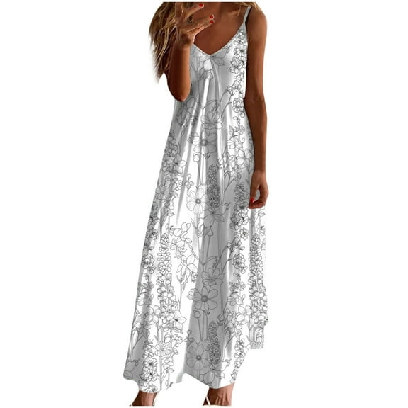 gbyLJF Business Dress Women Plus Size Ball Dress Cotton Dress With Pockets Dress Knee Length A02_White L