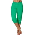 thumbnail image 1 of gbyLJF Capri Cargo Pants Women Summer Outdoor Hiking Sweatpants Yoga Cargo Capris Pants Low Waisted with Pockets A01_Green L, 1 of 6