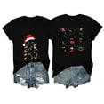 thumbnail image 1 of gbyLJF Christmas Shirts for Women Christmas Lights Bright Short Sleeve Tees Cute Cat Double Sided Vacation T-shirt, 1 of 5