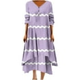 thumbnail image 1 of gbyLJF Cocktail Dress for Women Plus Causal Dress Business Casual Summer Dress Printed Dress Purple XXL, 1 of 5