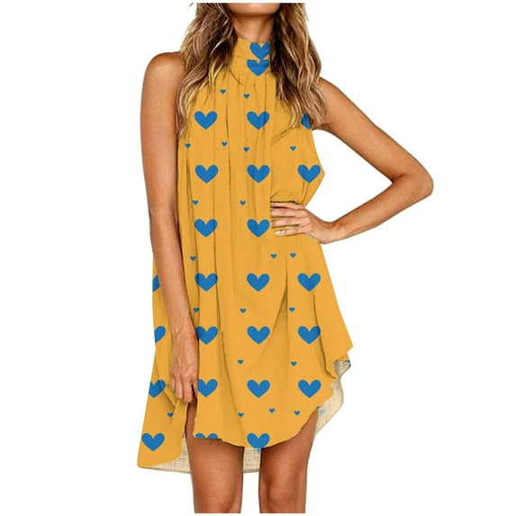 gbyLJF Cotton Dress Plus Size Vintage Slip Dress Plus Size Casual Dress Dropped Waist Dress A02_Orange L