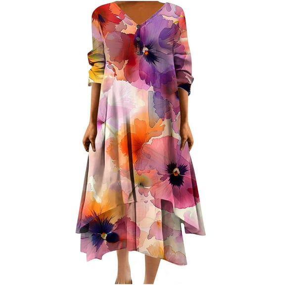 gbyLJF Cotton Dress with Pockets Dress Knee Length Cocktail Summer Dress Summer Dress Formal Pink 5XL