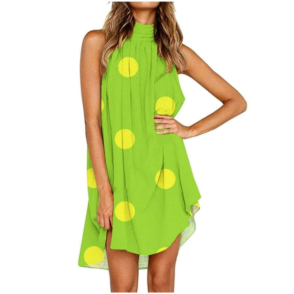 gbyLJF Crew Neck Dress for Women Dress Summer 2024 Scoop Neck Dress for Women Women Wrap Dress A02_Mint Green L