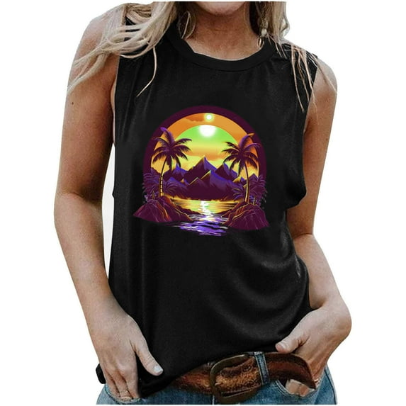 gbyLJF Crop Cami Cotton Nightgowns for Women Sleeveless Womens Hawaiian Tank Top Chiffon Printed Tank Tops