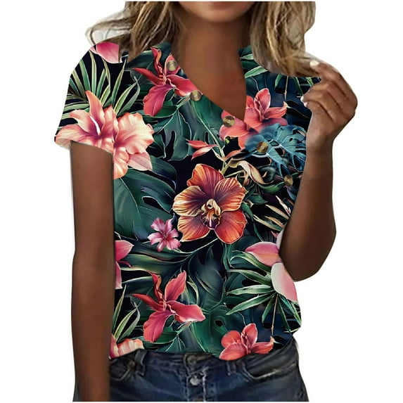 gbyLJF Crop Top Workout Tops For Women V Neck T Shirt Womens Dressy Summer Tops Hippie Tops For Women Green 5XL