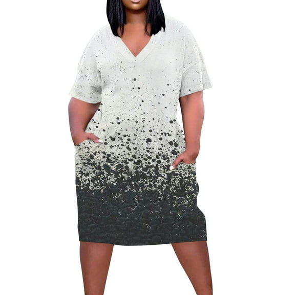 gbyLJF Draped Dress for Women Woman Dress Summer Tummy Hiding Dress for Women 3D Floral Dress A08_Multicolor L