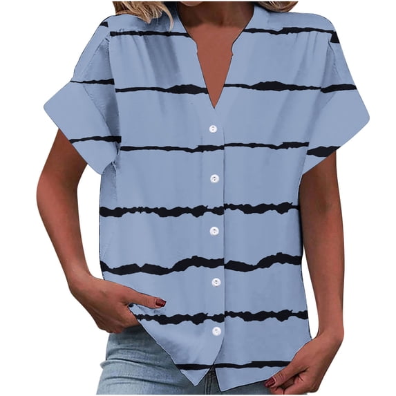 gbyLJF Elegant Blouses for Women Fringe Tops for Women Womens Tunics To Wear with Leggings Tunic Tshirt Blue L