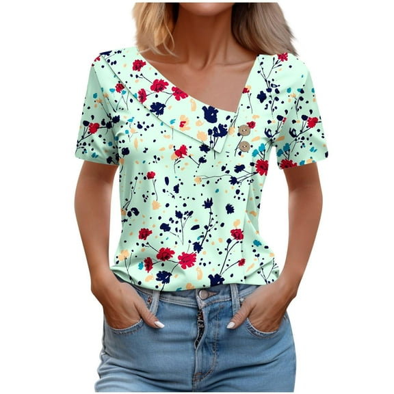 gbyLJF Extra Long Tunic Tops for Leggings Workout Shirt Work Shirts for Women Business Casual Polo Shirts Green L