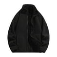 thumbnail image 1 of gbyLJF Fleece-lined Jacket for Men Solid Color Long Sleeve Zip Up Jackets Winter Thickened Outwear Coats with Pockets, 1 of 6