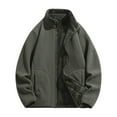 thumbnail image 1 of gbyLJF Fleece-lined Jacket for Men Solid Color Long Sleeve Zip Up Jackets Winter Thickened Outwear Coats with Pockets, 1 of 6
