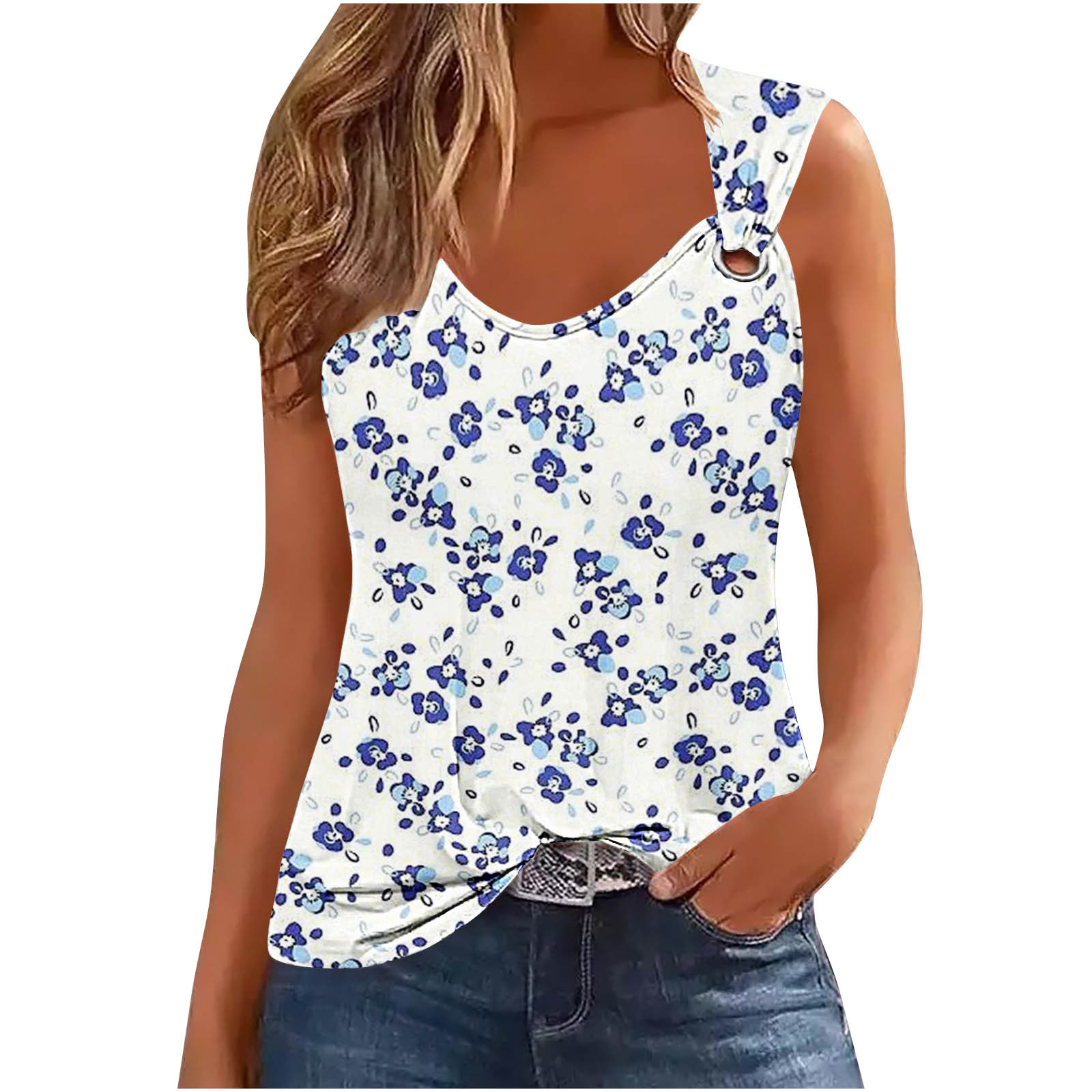 gbyLJF Flower Shirts for Women Trendy Racerback Tank Top Tank Top Undershirts Women Women