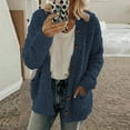 thumbnail image 1 of gbyLJF Fuzzy Sherpa Cardigan Womens Open Front Fleece Jacket Fluffy Soft Hoodies Long Sleeve Button Down Shirt Fall Coats with Pockets, 1 of 7