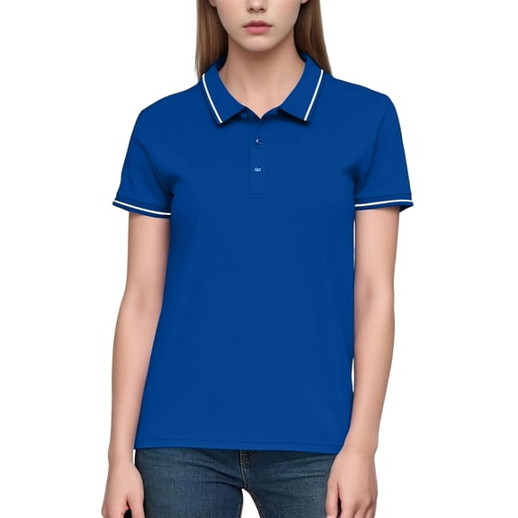 gbyLJF Golf Shirts for Women 3 Button Up Short Sleeve Tennis Tops Solid Color Athletic Lapel Tees Shirt