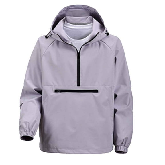 gbyLJF Half Zipper Pullover Tops for Men Loose Fit Solid Color Hoodie Round Neck Long Sleeve Hooded Windbreaker Casual Mens Sweatshirt