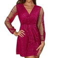 thumbnail image 1 of gbyLJF Homecoming Dress Flowy Cotton Floral Dress Cocktail Party Dress for Women Boat Dress Hot Pink XL, 1 of 5