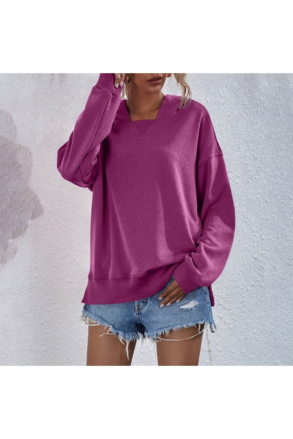 Hoodies for Women Pullover Lightweight Fleece Sweatshirt Athletic Cozy Long Sleeve Sport Hooded Purple XL