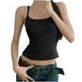 thumbnail image 1 of gbyLJF Lace Tank Top Y2K Black Tank Top Women Loose Fit Scoop Neck Cami Double Lined Tank Tops for Women, 1 of 3