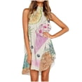 thumbnail image 1 of gbyLJF Linen Dress with Cutouts Summer Slip Dress Ruffle Dress for Women Summer V Neck Dress A04_Green L, 1 of 4