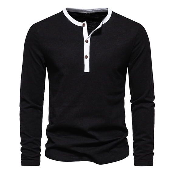 gbyLJF Men Casual Pullover Patchwork Long Sleeve Round Neck T-Shirt Tops Blouse